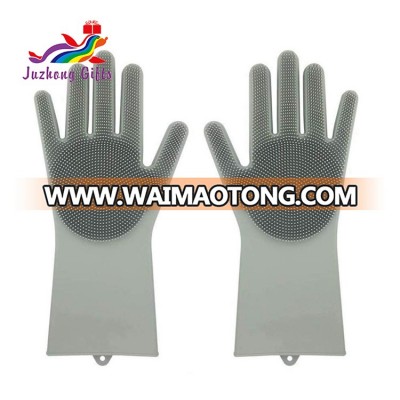 Reusable Silicone Scrubber Cleaning Gloves Magic Scrubber Washing Cleaning Dishwashing Gloves