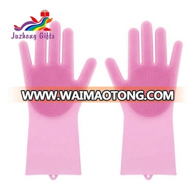 Non-stick Durable Heat and Slip Resistant Long Silicone Scrubbing Brush Gloves