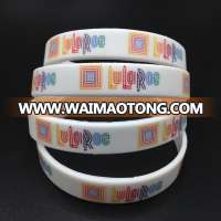 100pcs/lot High Quality White Lularoe Silicone Bracelet Eco-Friendly Custom Logo Print Silicone Bangle Wholesale Wristband